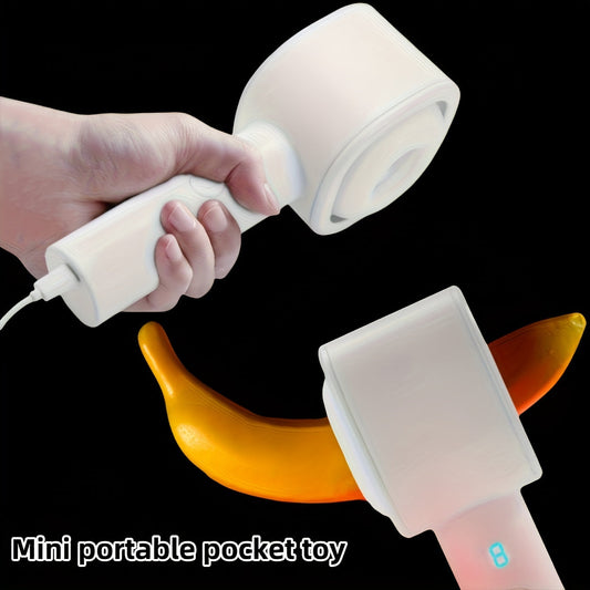Compact Portable Male Masturbator with 8 Thrusting & Vibrating Modes. Dual Open-Ended Penis Massager - USB Rechargeable. TPE Material