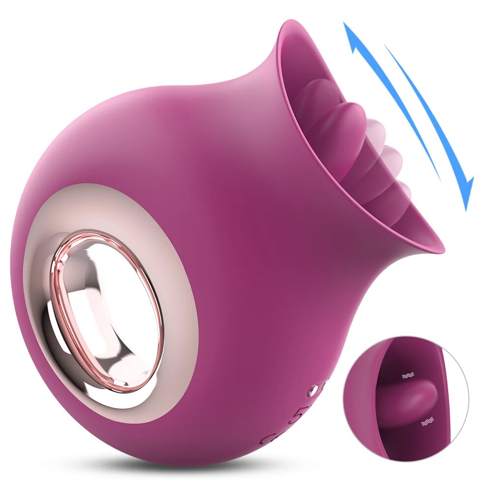 Clitoral vibrator, tongue vibrator, female sex toy for nipple stimulation with tongue licking action