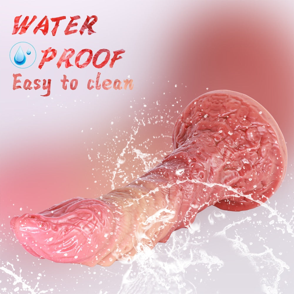 Crocodile Silicone Dildo Sex Toy for Penis Silicone Sex Toy Adult Female G-Spot Massager Sucker for Couples