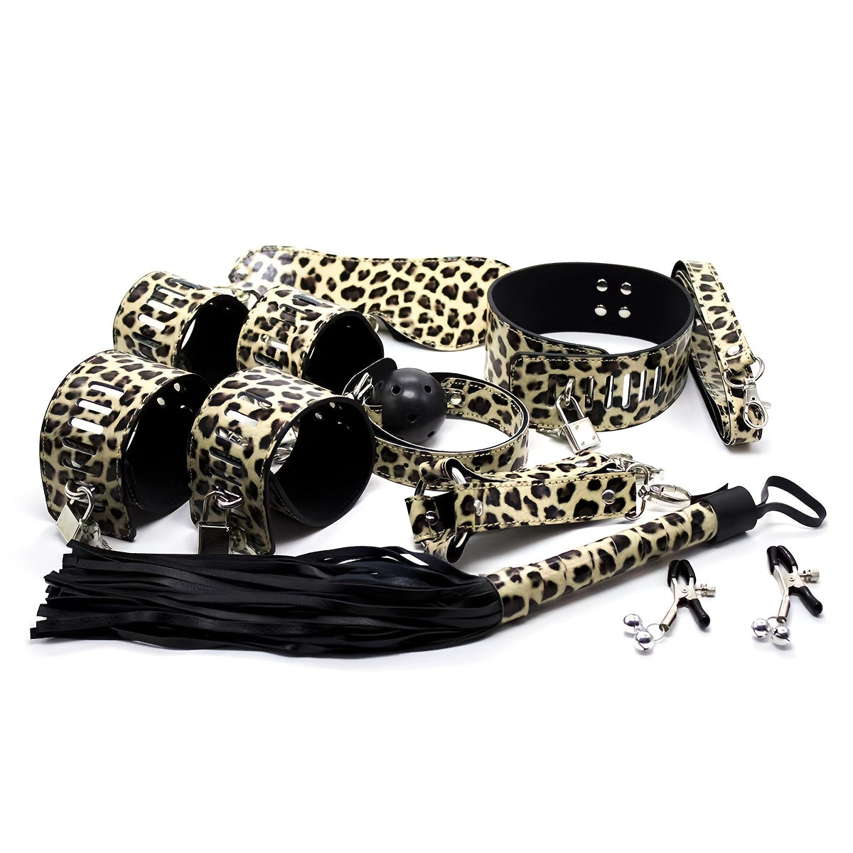 10pcs Bondage Restraints Sex Toys. Bondage Gear & Accessories BDSM Adults Bed Restraints with Sex Handcuffs BDSM Collar Ball Gag Blindfolds Nipple Clamps and 10m Rope Bondage Kit Sex Toys for Women