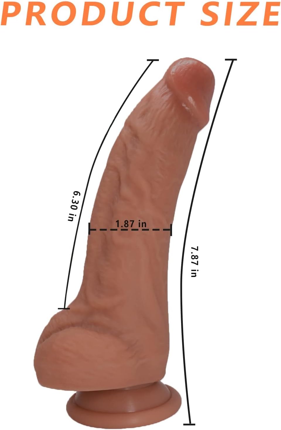 Sex Toy for Women 7 Inch Realistic Silicone Dildo.Body-Safe Material Strong Suction Cup Ultra Soft Lifelike Thick Anal Dildo for Men G spot Stimulator with Curved Shaft and Balls Throat Trainer