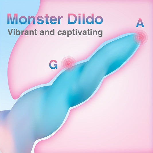 Huge Thick Monster Dildo for Women - 8.6 Inch Realistic Fantasy Big Silicone Anal Dildo with Strong Suction Cup for Hands-Free Play. Soft G Spot Prostate Massager Adult Sex Toys for Female and Couples