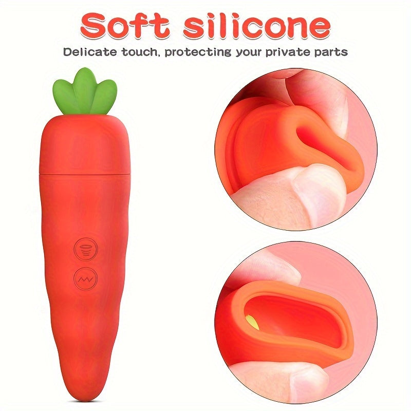 Fairykiss Carrot-Shaped Female Vibrator With 10 Vibration & Sucking Modes. Rechargeable Lithium Battery. Waterproof Silicone Clitoris And G-Spot Stimulator With Suction Cup For Hands-Free Play
