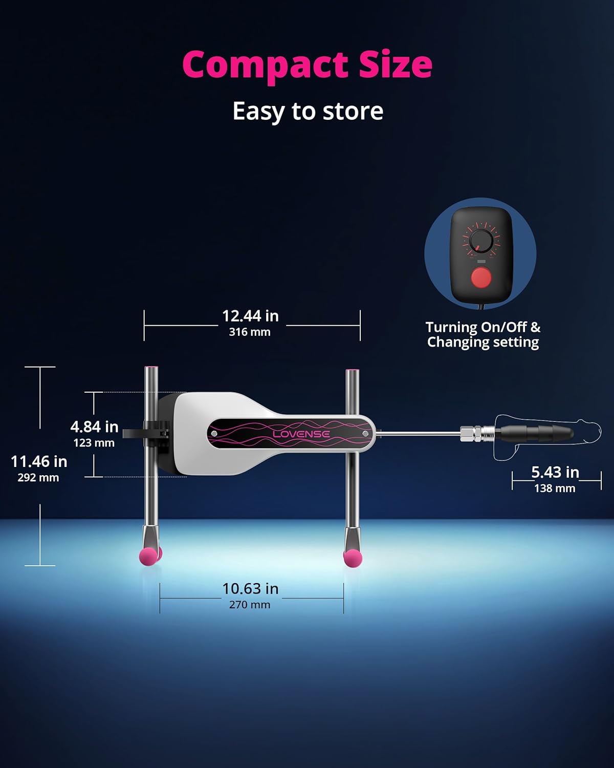 LOVENSE Mini Sex Machine. Sex Toys - Machines & Devices with Remote Control. Thrusting Machine for Women for G Spot Anal Stimulation. Adult Toys with Dildo Discreet Packaging