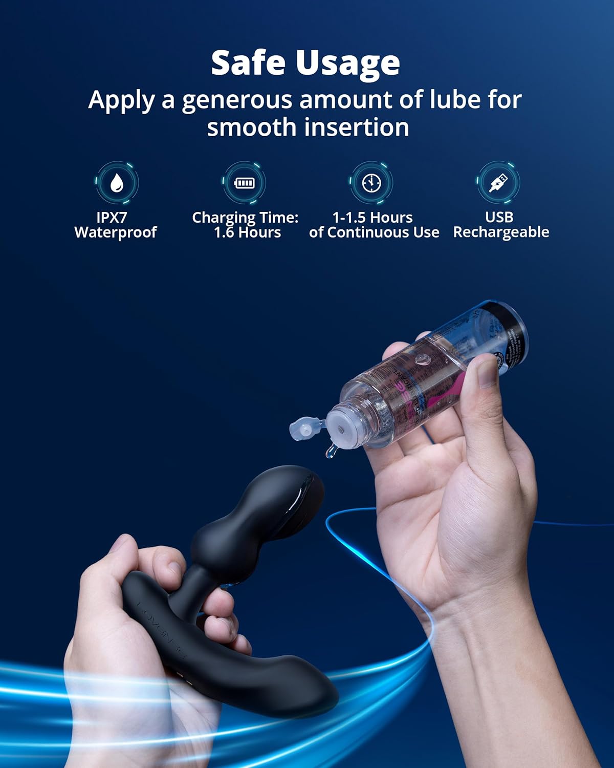 LOVENSE Edge 2 Prostate Massager Vibrator Sex Toys for Men. APP Remote Control Vibrating Butt Plug with Powerful Vibrations Adult Sex Toys & Games for Beginner Advanced Player