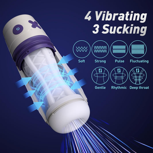 Automatic Male Masturbator. Male Masturbators Cup with 8 Vibrating & Sucking Modes. Pocket Sexual Juguetes Cup. Sucking Pussy Penis Suction Pump Sleeve. Electric Adult Sex Toys for Men Pleasure