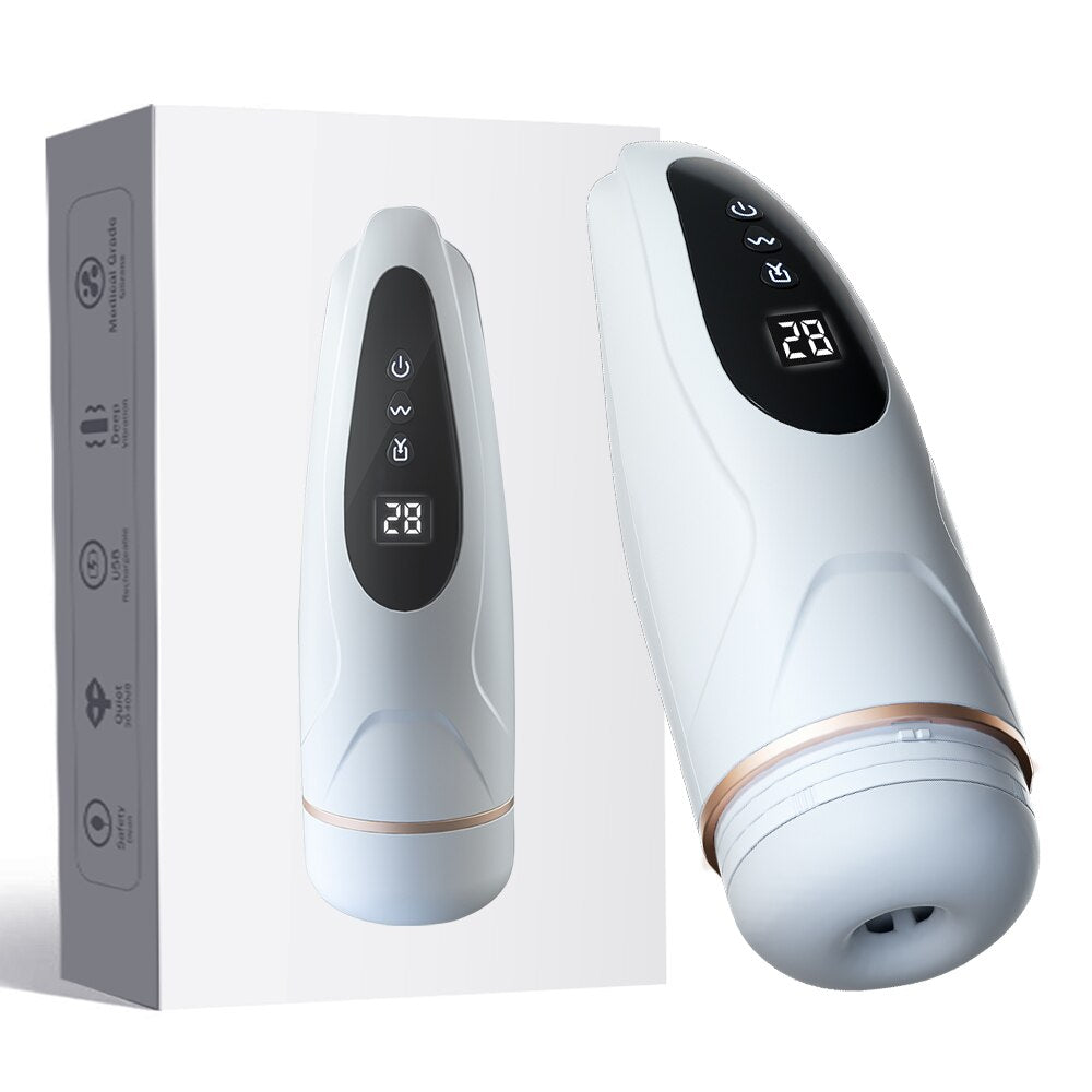8 Frequencies Smart Interactive Sound-Activated Suction Automatic Vibrating Suction Aircraft Cup Sex Toy for Men