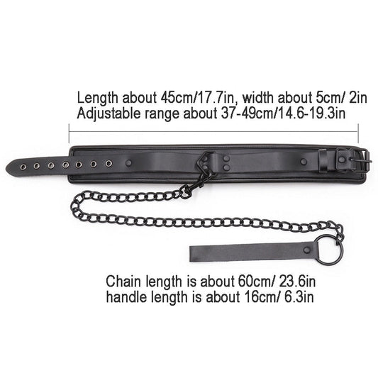 Bdsm Bondage Collar Genuine Leather and Iron Chain Link Metal Hole Slave Collars for Women Sex Toys for Couples Sex Restraints