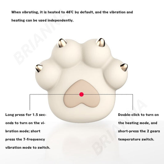 Cat Paw Vibrator Cartoon Soft Silicone Cute Cat Paw Clitoral Stimulator Vibrators Heating USB Rechargeable for Women Massage