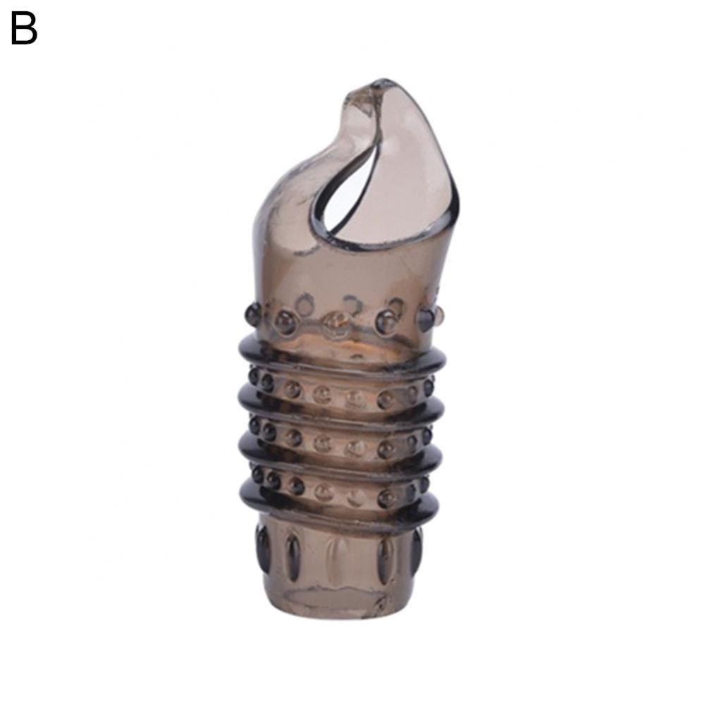 Flexible Penis Extender Sleeve Condoms Thread Penis Sleeve Extension Scrotum Ring Sex Toys Delay Ejaculation Cock Ring Sex Toy