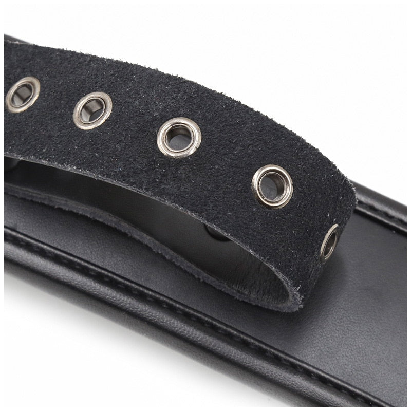 BDSM Bondage Collar, Genuine Leather and Iron Chain Link, Metal Hole Slave Collars for Women, Sex Toys for Couples, Sex Restraints