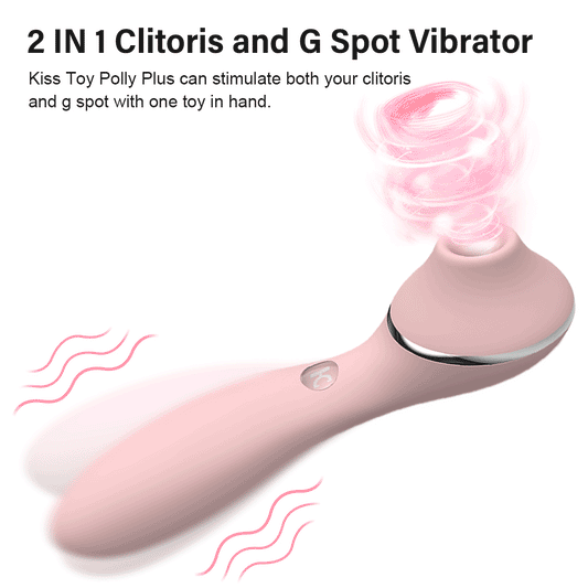 KISTOY Polly Plus 2-in-1 Warmer Vibrator Clitoris Sucking G-Spot Stimulator Vibrating Dildo Sex Toy for Women