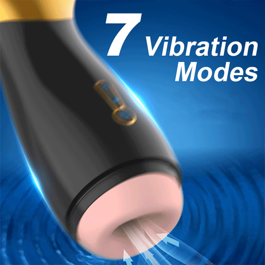 Automatic Suction Male Masturbator, One-Click Orgasm, 7 Vibration Modes, 3D Realistic Vagina, Oral Sex Toy for Men