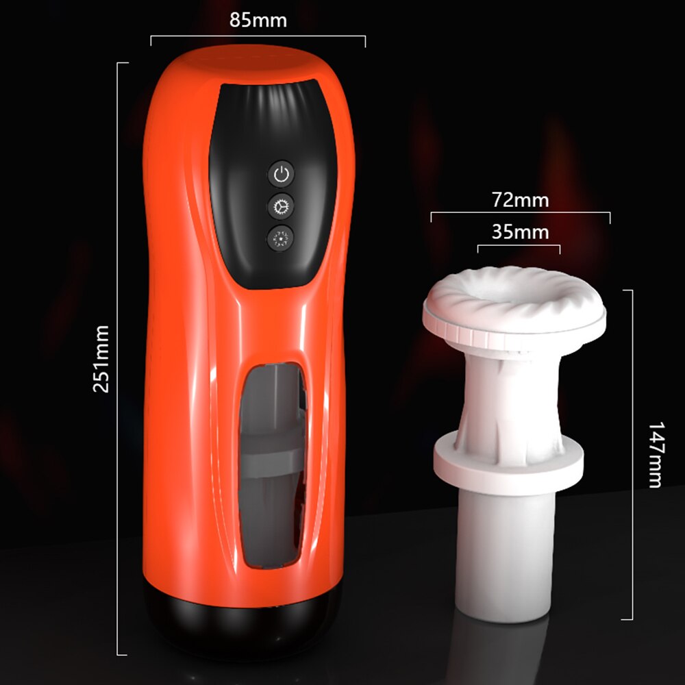 Electric Automatic Masturbator Powerful Sucks Telescopic Heating Vaginal Oral Moaning Masturbation Cup Sex Toys for Men
