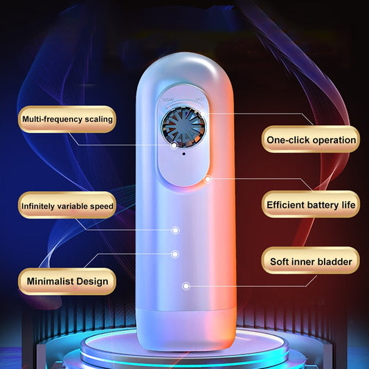 Automatic Male Masturbator Thrusting Telescopic Cup for Male Penis Training Stimulation, Soft Textured Vagina Sex Toy for Adults
