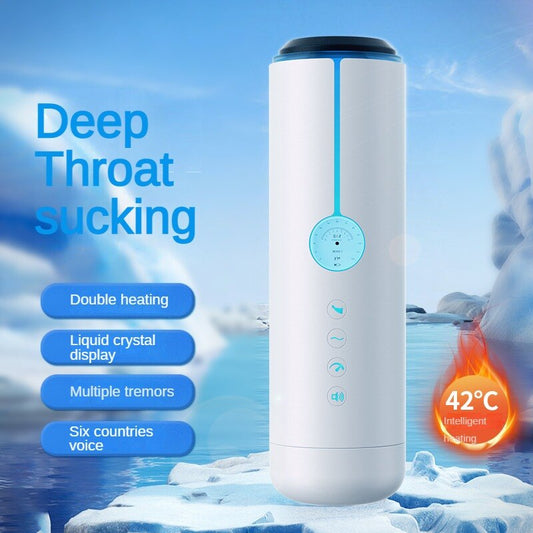 Automatic intelligent male masturbator cup automatic suction LCD display dual heating vagina masturbator sex toy