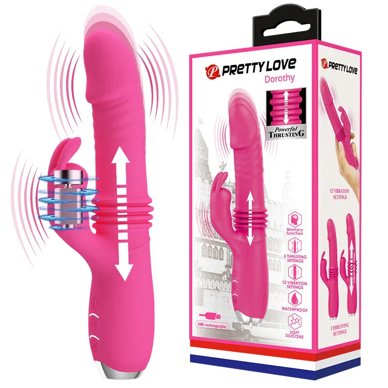Pretty Love Thrusting Vibrators For Women Sex Toys 12-Speed Retractable Sex Machine Vagina G-Spot Masturbation Toys For Adults