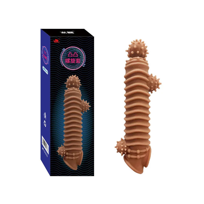 Realistic Penis Sleeve Extender, Reusable Dildos Condom, Delay Ejaculation, Dick Enlargement, Sex Toys for Men