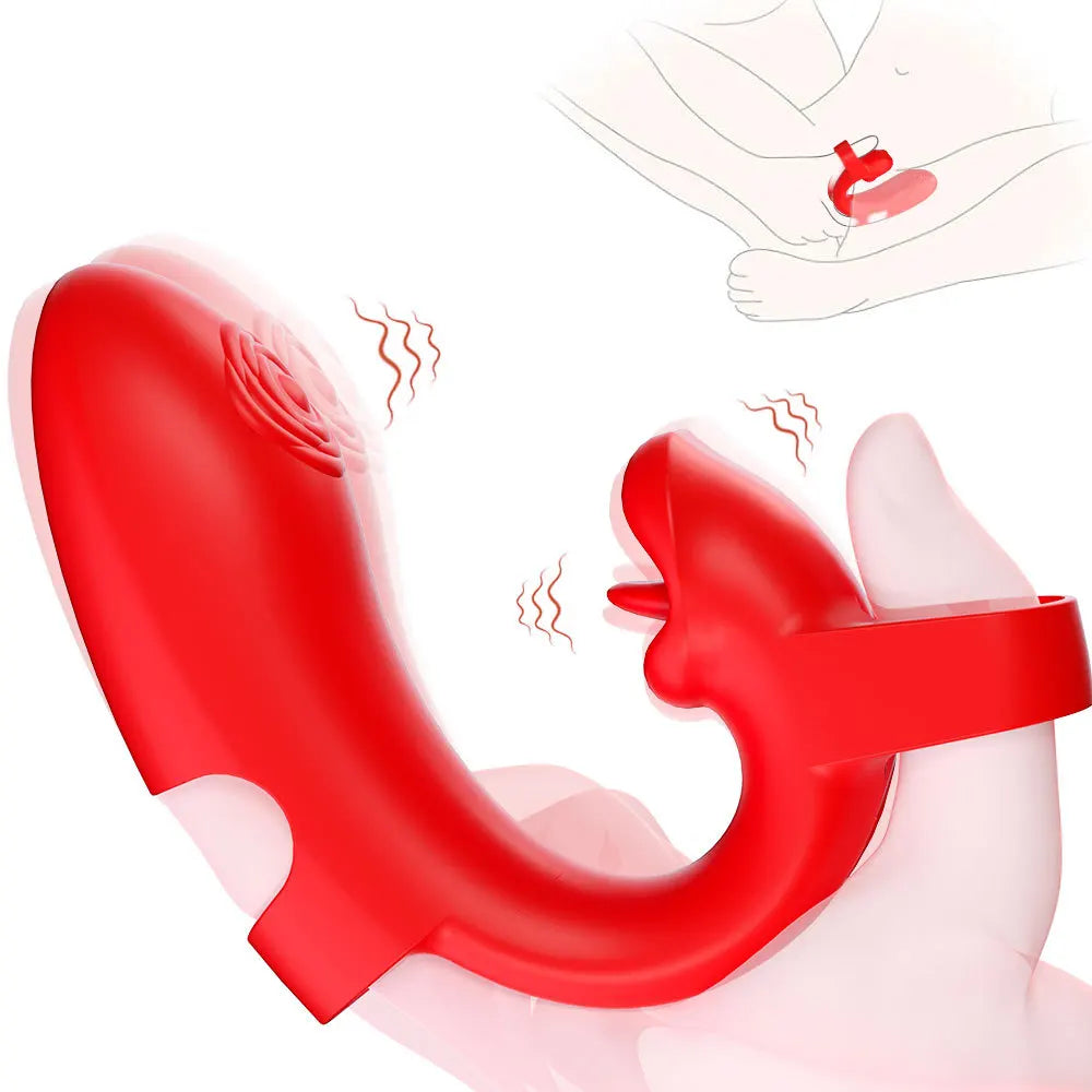 2-in-1 Wearable Finger Vibrator Clitoral G-Spot Trigger Stimulator 10-Speed Vaginal Massager Masturbation Sex Toy for Women Adult 18+