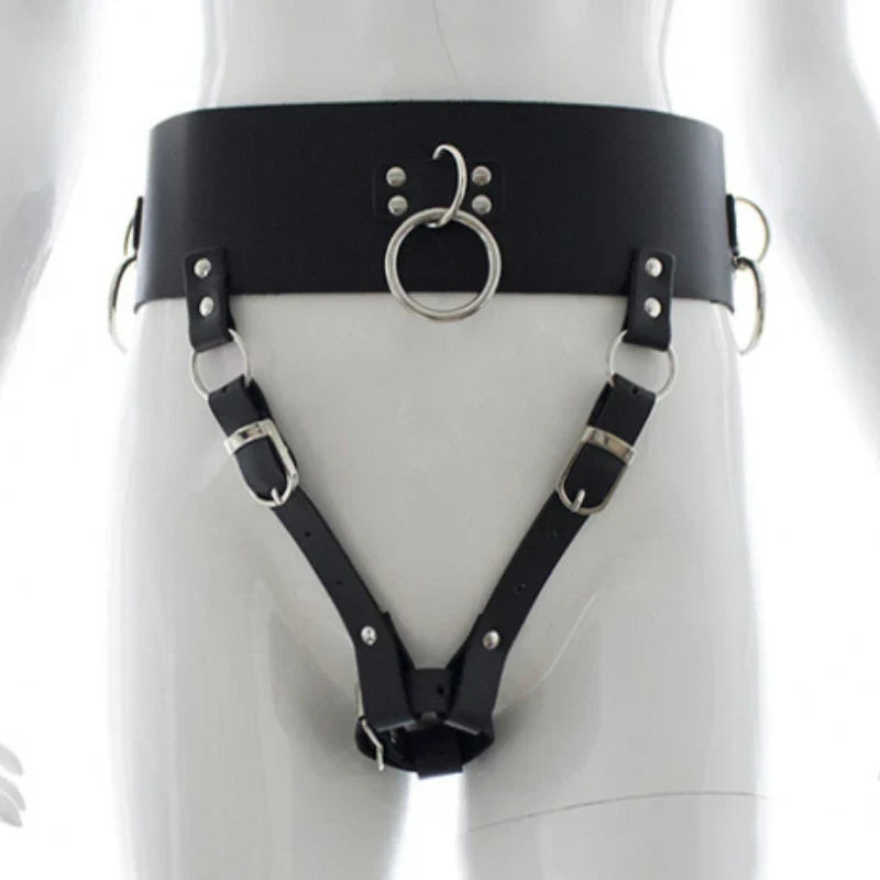 Women Chastity Pants Sexy Lingerie Panties Harness Leather Thong Underwear BDSM Bondage Restraint Erotic Sex Toys for Women