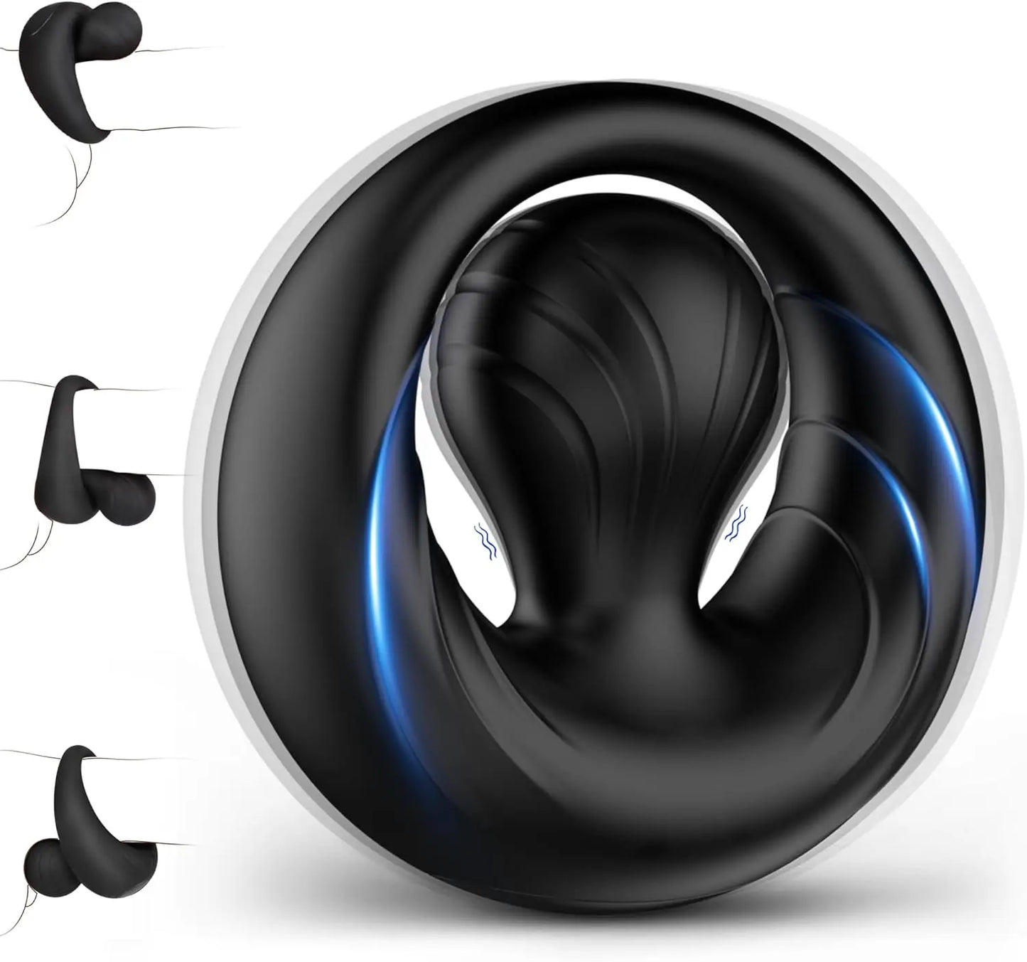 Cock Ring with Prostate Massager Anal Vibrator Silicone Pleasure Penis Ring Anal Butt Plug for Men Couples Adult Sex Toys