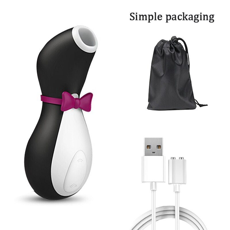 Satisfyer Pro Penguin Clit Sucker G-Spot Stimulator Silicone Vibrating Nipple Sucker Erotic Cartoon Adult Toy Vibrator for Women