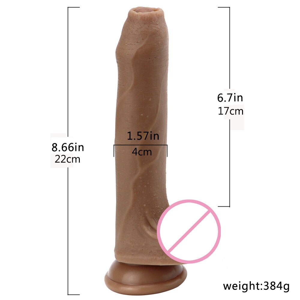 Strong Man Slide Foreskin Big Dildo Skin Feel Suction Cup Thick Cock Adult Toy for Men Women Gay Couple Silicone Penis