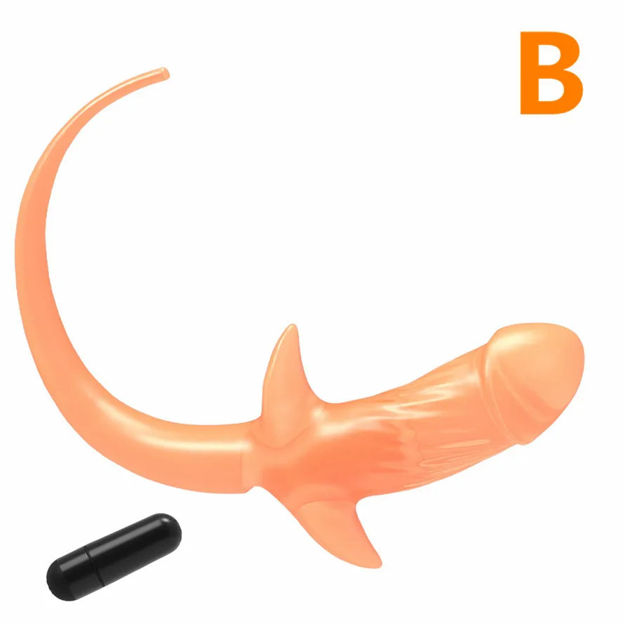 TPE Vibrator Dog Tail Butt Plug Puppy Tail Anal Plug Toys G-spot Stimulator Erotic Adult Toys Slave Women Tail Gay Sex Toys