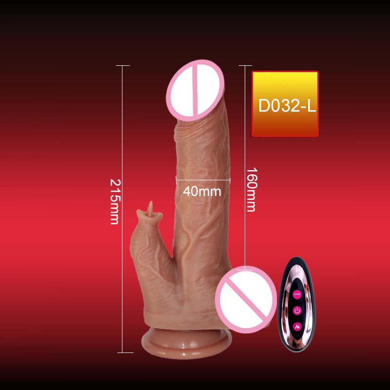 Licking Silicone Vibrator for Women Clitoris Stimulator Remote Control Vibrating Dildo for Women Telescopic Heating Vibrator Toy