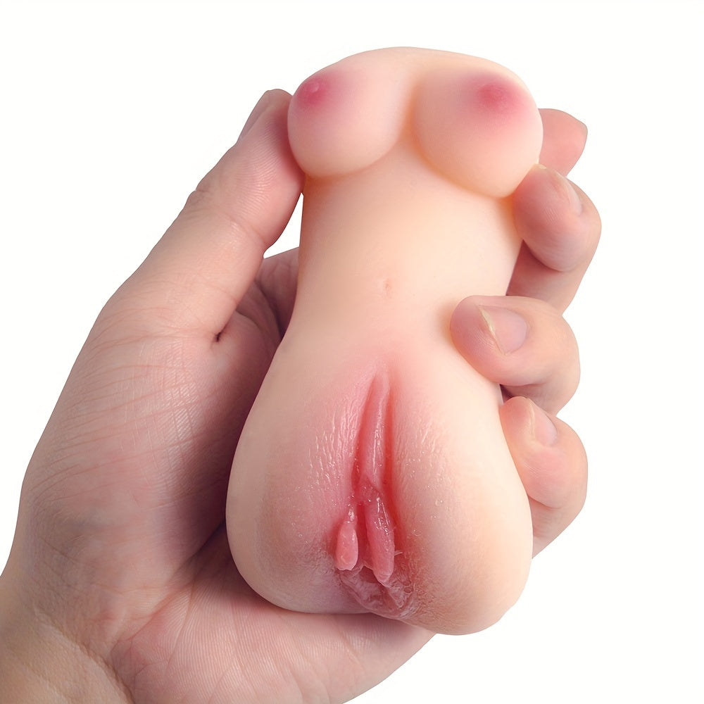Pocket Pussy Male Masturbator 3D Realistic Textured Vagina and Tight Anus Pleasure Sex Toys for Men Oral Sex Self Pleasure Stroker Silica Gel Vacuum Suction Sex Doll