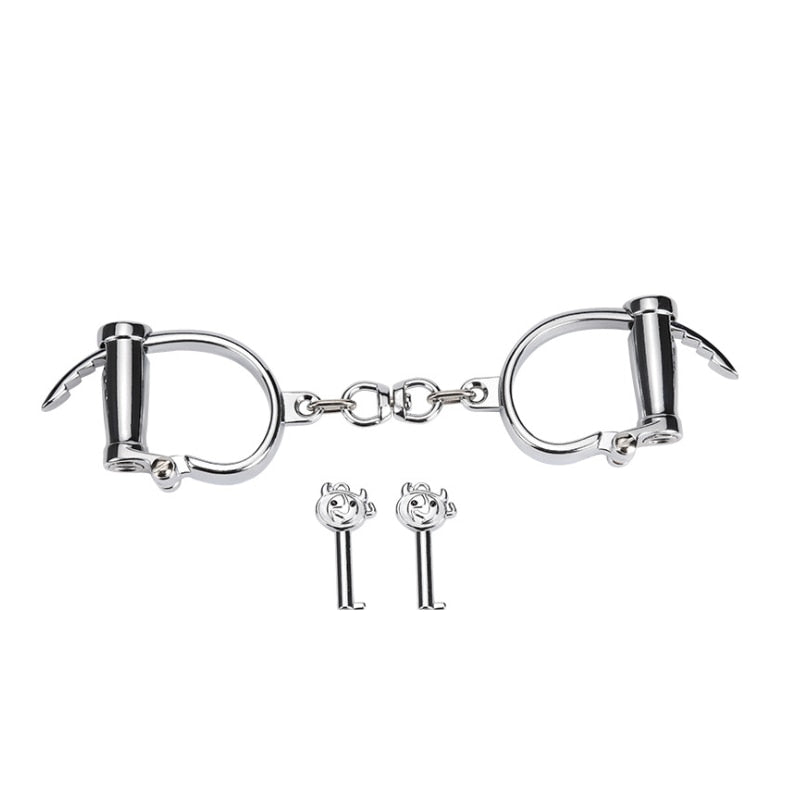 Stainless Steel Female Male Handcuff Metal Ankle Cuffs Wrist Cuff for Couple BDSM Bondage Restraints Adult Game Sex Toys