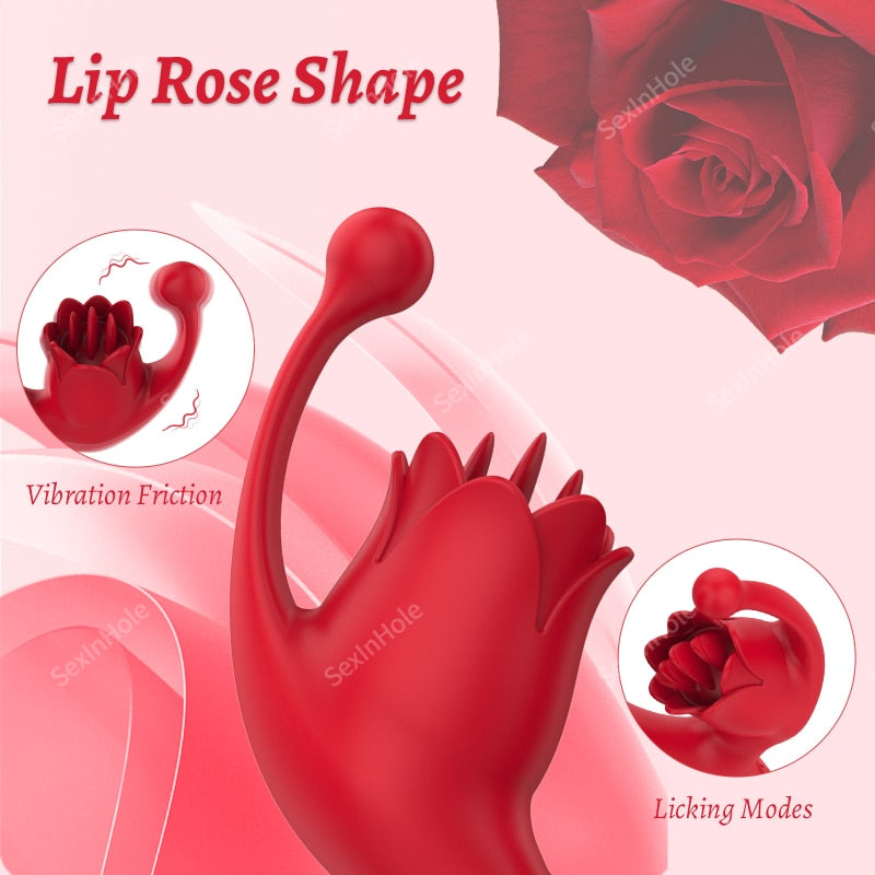 10โหมด G-Spot Rose สำหรับผู้หญิง Dildo Clitoris ลิ้นเซ็กซ์ทอยหญิงสินค้า Stimulator สั่นไข่ผู้ใหญ่ของเล่นผู้หญิง18