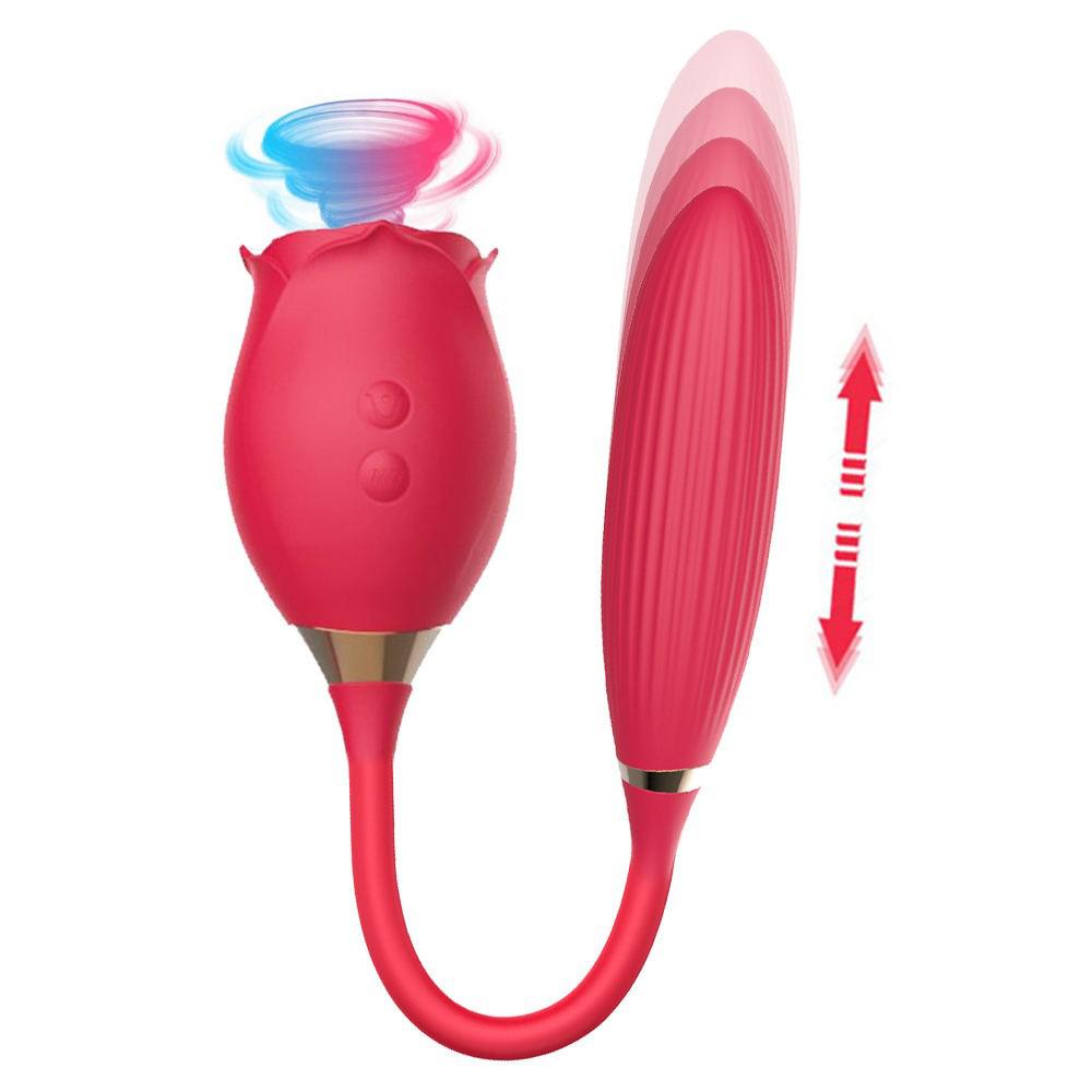 Rose Clitoral Sucking Vibrator with Vibrating Egg Vaginal Anal Stimulator Breast Nipple Massager Oral Sex Toy for Women