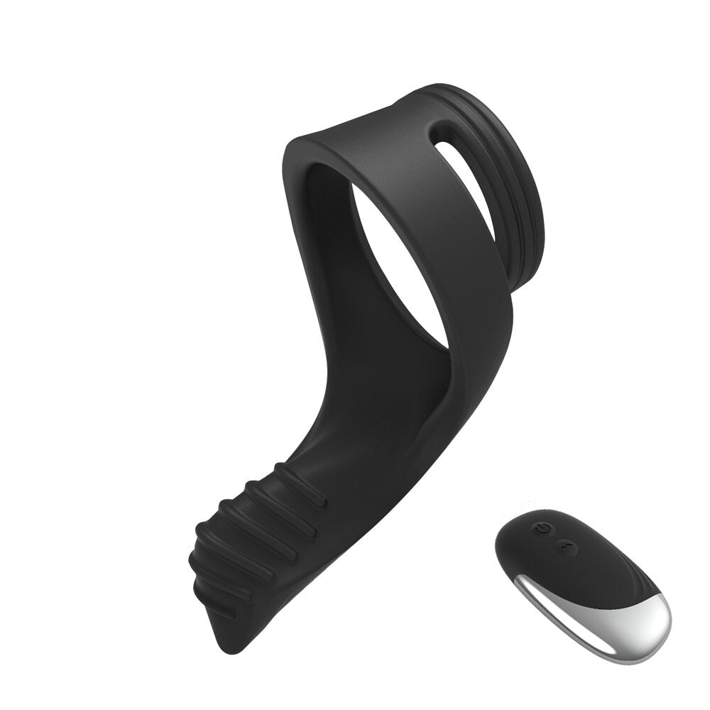 10 Modes Penile Ring Vibrators Remote Control Dual Ring Massager Clitoris Perineum Stimulation Penisring Sex Toys for Men