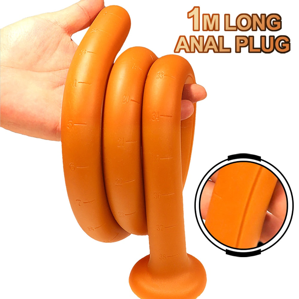 100cm Super Long Butt Plug Dildo Anal Long Adult Sex Toy for Men Prostate Massager Anus Vaginal Dilator Anal Plug Long Plug Butt