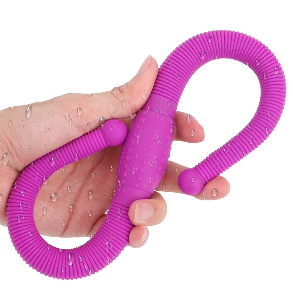 12-Speed Lesbian Strap-on Dildo Vibrator, Flexible Double Head Vaginal Massager G-Spot Anal Sex Toy for Women, Adult Products