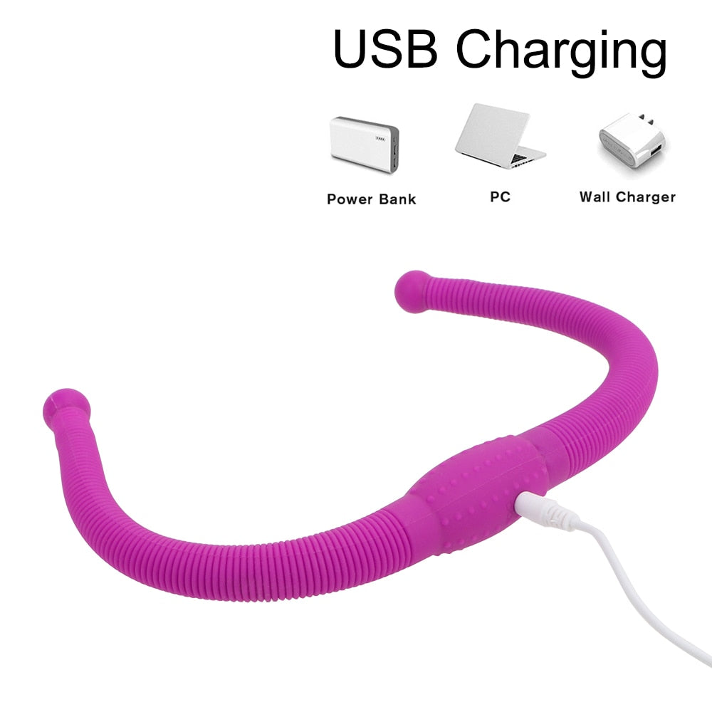 12-Speed Lesbian Strap-on Dildo Vibrator, Flexible Double Head Vaginal Massager G-Spot Anal Sex Toy for Women, Adult Products