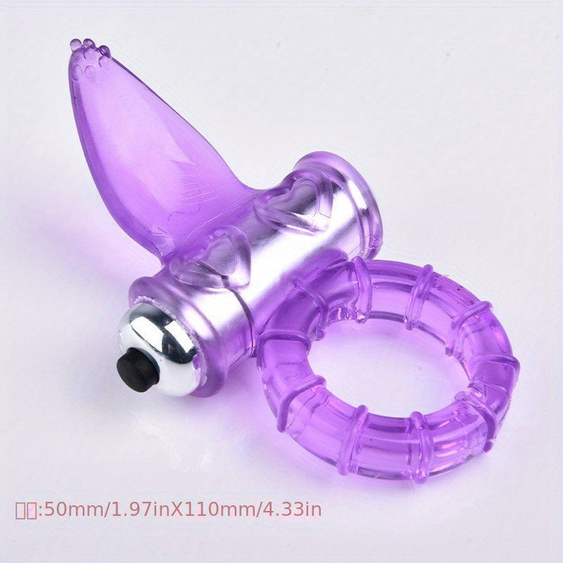 Men's and Women's New Product Tongue Licking Erotic Adult Vibration Lock Essence Vibration Crystal Vibration Cover Ring Adult Sex Toy Supplies