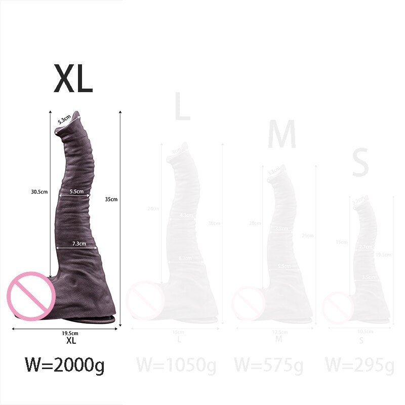 12in Realistic Soft Silicone Elephant Dildo Big Penis Suction Cup Stimulate Orgasm Lesbian Sex Toy Anal