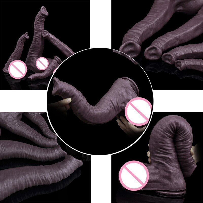 12in Realistic Soft Silicone Elephant Dildo Big Penis Suction Cup Stimulate Orgasm Lesbian Sex Toy Anal