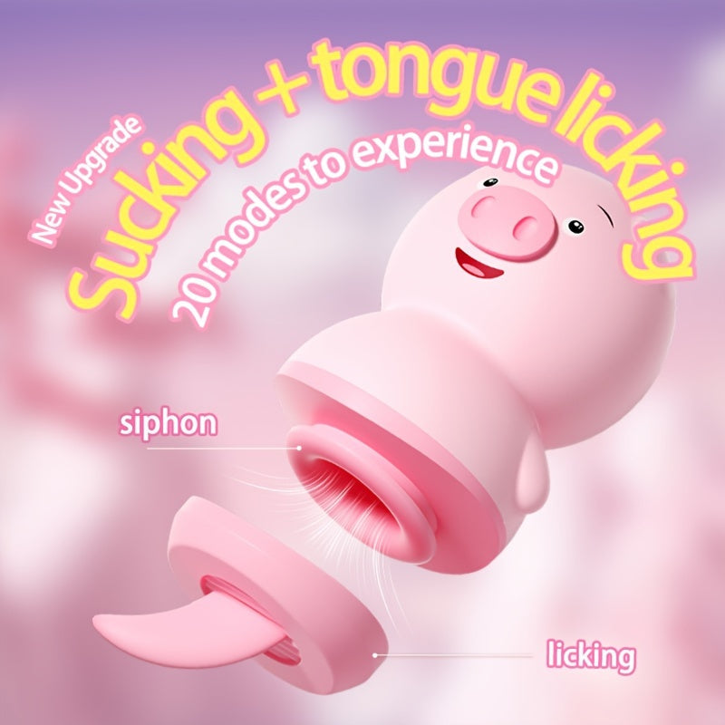 Sexual SM Products Tongue Licking Pig Second Generation USB Vibrator Female Use Suction Massage Toy Second Wave Sex Masturbator Male Sex Accessories