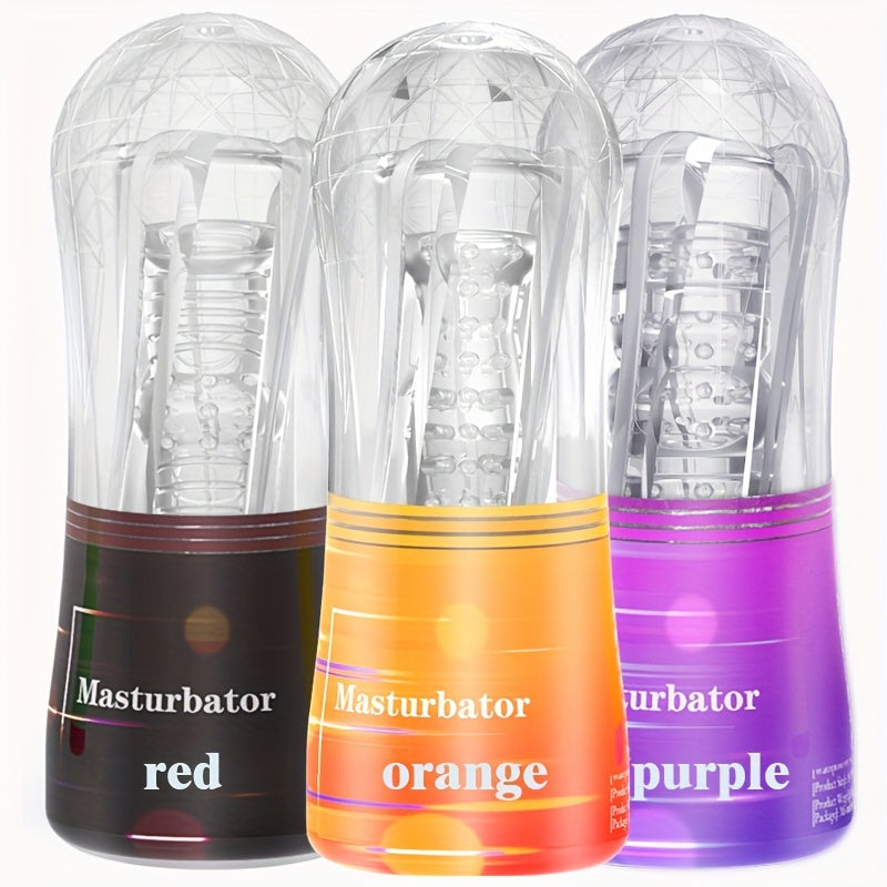 Transparent Crystal Masturbation Cup Male Masturbator Penis Exerciser Adult Toy