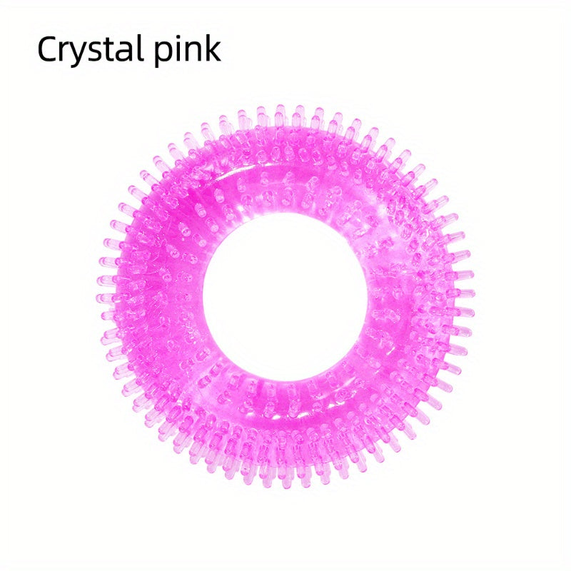 Crystal Pink Adult Novelty Penis Ring - 44MM/1.73in Diameter. 14MM/0.551in Thickness. Silicone Material. Suitable for General Occasions