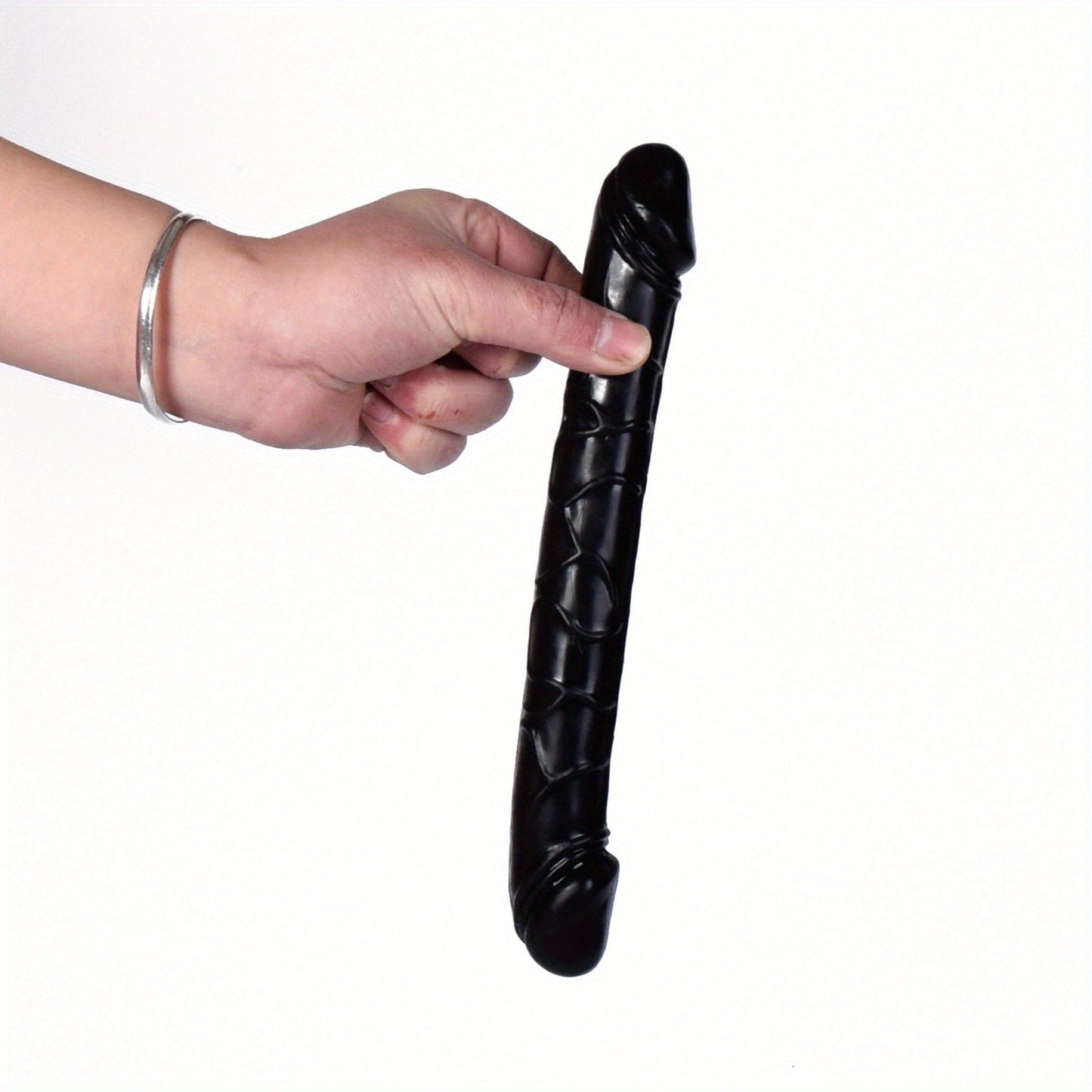 Double-Headed Dragon Phallus Simulation: Black TPE Dildo. 9.25inch. Suitable for Hand Washing - New Age Adult sex toys