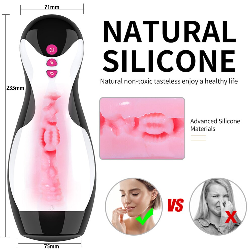 Smart Heating Vaginal Masturbator Male Sex Toy 18+