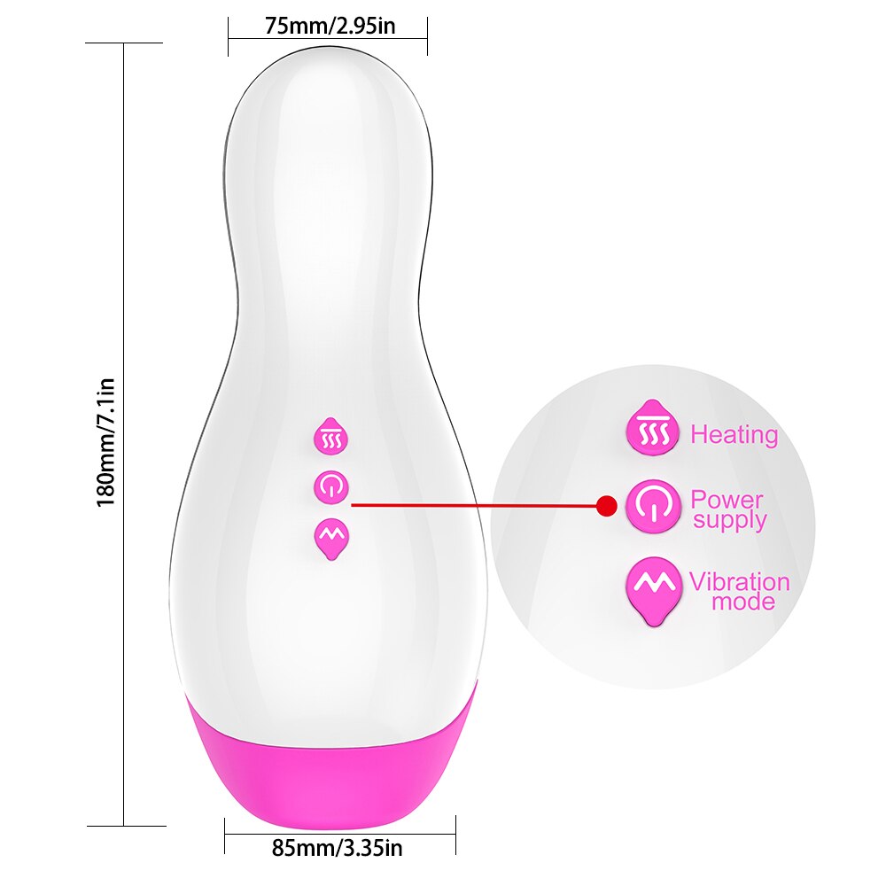 Smart Heating Vaginal Masturbator Male Sex Toy 18+