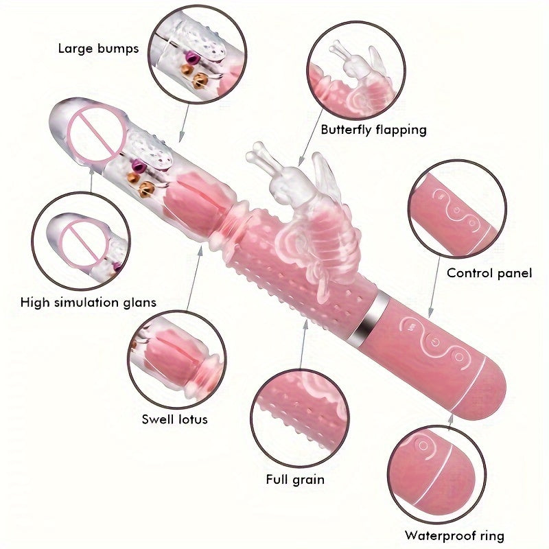 Telescopic Rotating Ball Vibrator For Women's Sexual Impact. Fake Penis. Masturbator. Adult Products