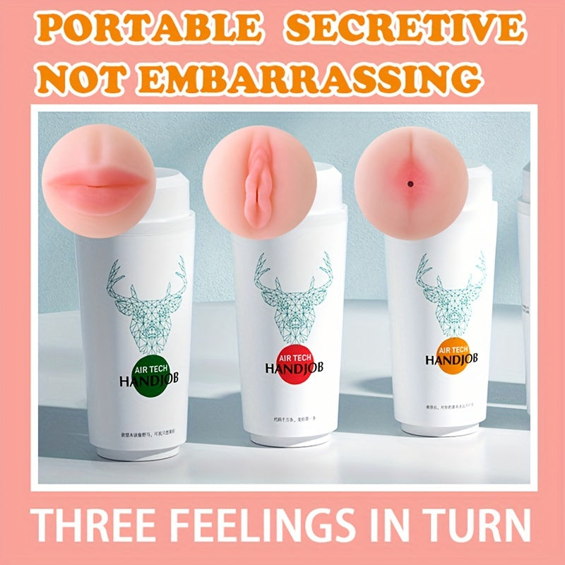 Male Masturbators - Waterproof. Latex-Free TPE. Manual Pocket Pussy With 3 Realistic Textures For Enhanced Pleasure. Male Masturbation Toys Sex Toy For Men Masturbating.