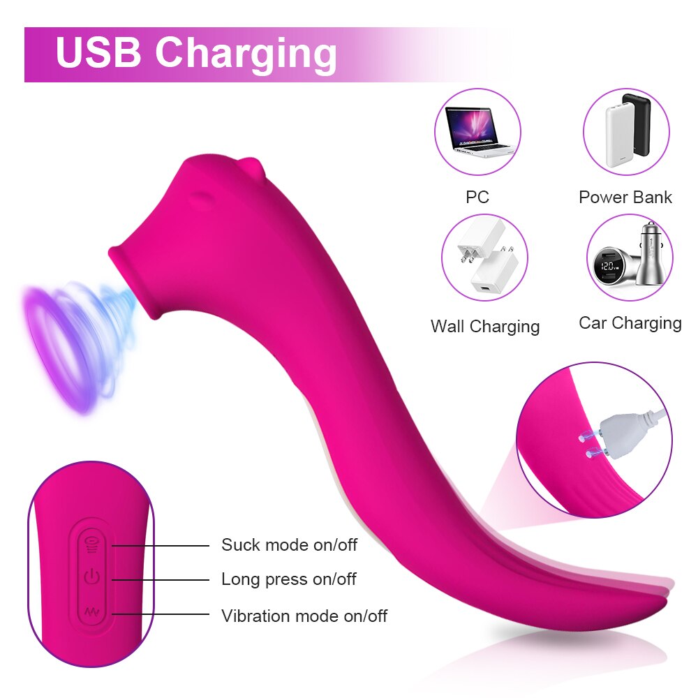 2 Motors Clit Sucker Vibrator Powerful Nipple Clitoris Stimulator G-Spot Massager Dildo Female Sex Toys Women's Adult Products