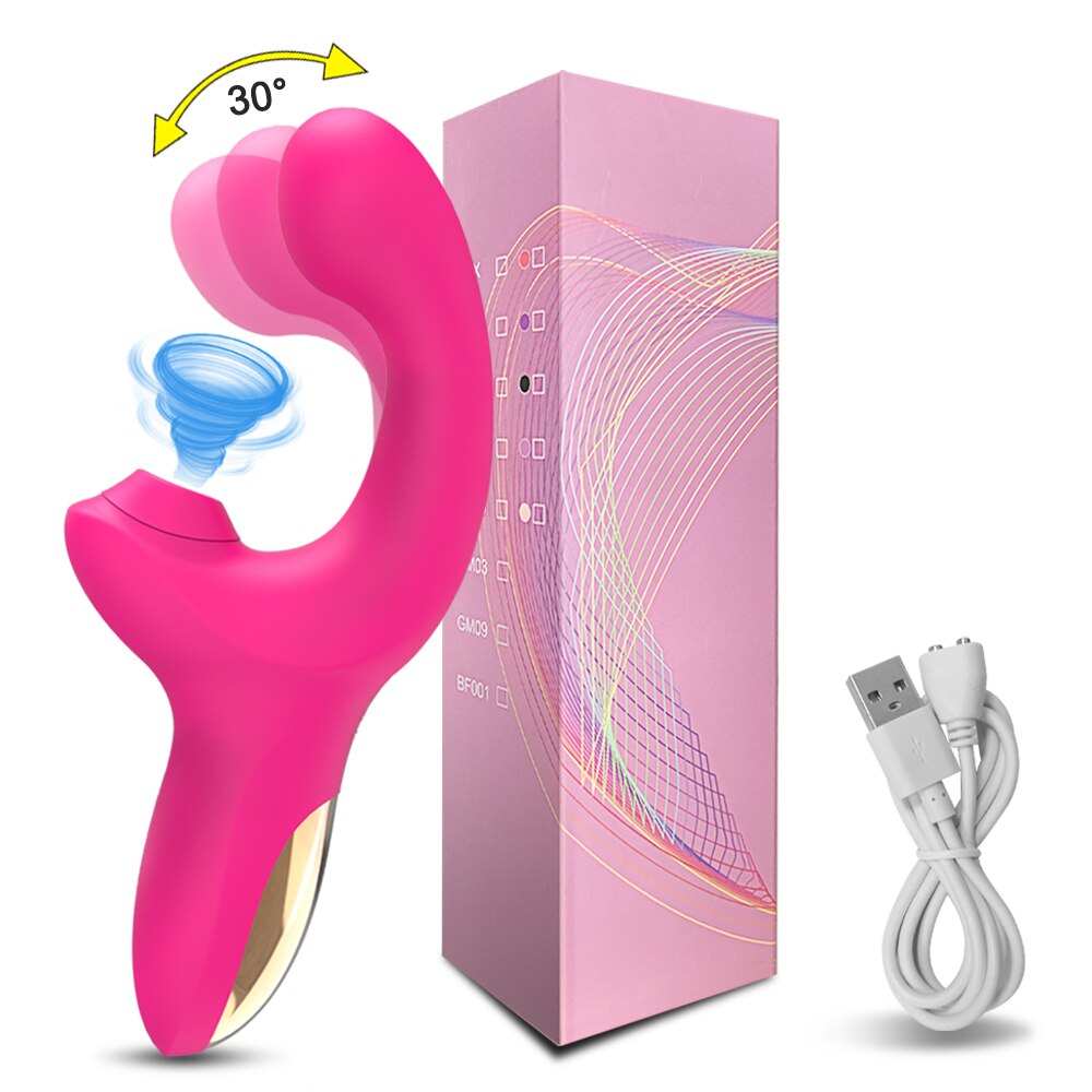 20ความเร็วที่มีประสิทธิภาพ Dildo Vibrator หญิง Clit Sucker Clitoris Stimulator เลียนแบบนิ้วมือ Wiggling เซ็กซ์ทอยสำหรับสตรี